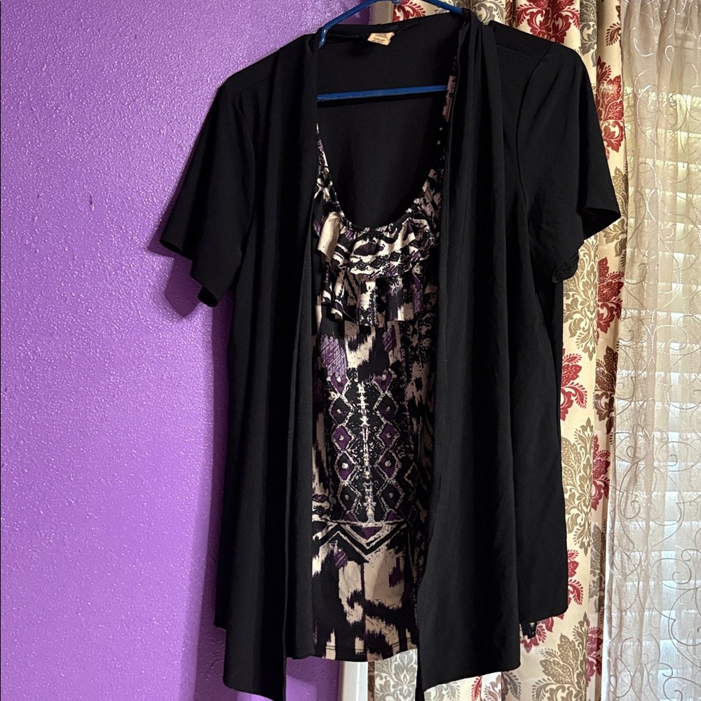 Perseption Women's Charcoal Top black/purple